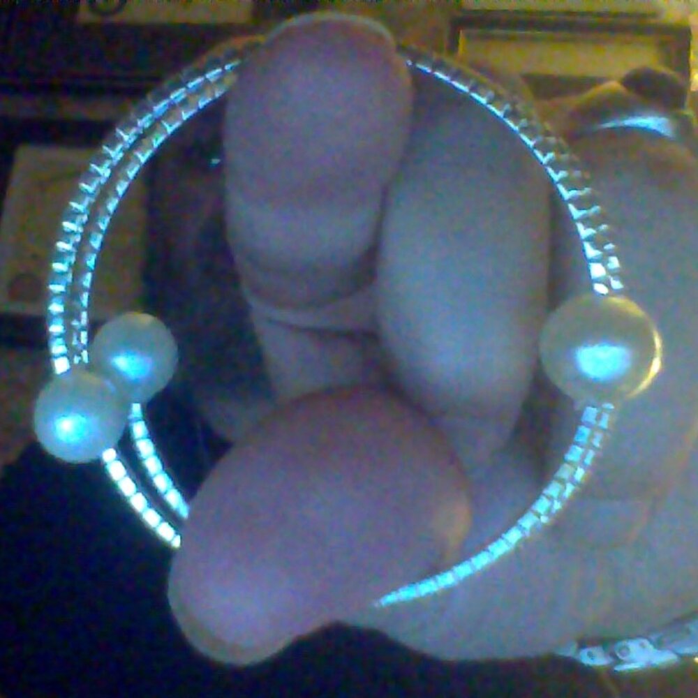 silver diamond and pearl bracelets